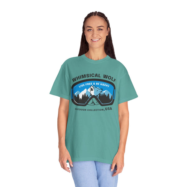 Whimsical Wolf Snow Goggles Comfort Color T-Shirt - Whimsical Wolf
