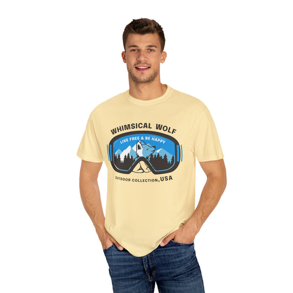 Whimsical Wolf Snow Goggles Comfort Color T-Shirt - Whimsical Wolf