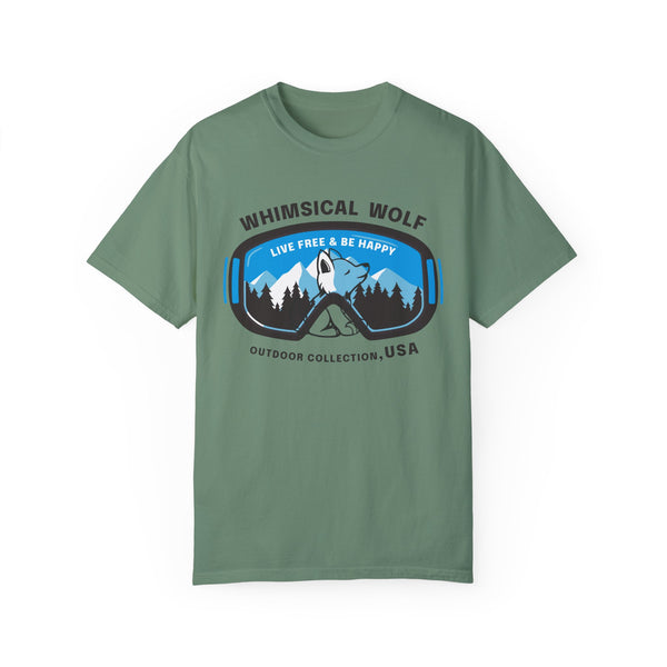 Whimsical Wolf Snow Goggles Comfort Color T-Shirt - Whimsical Wolf