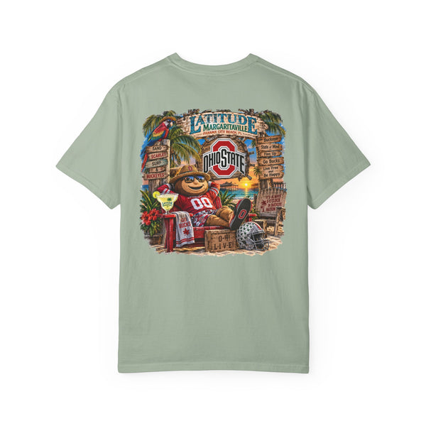 Latitude Margaritaville Ohio State Tropical Tailgate T-Shirt — Go Buckeyes Game Day Tee
