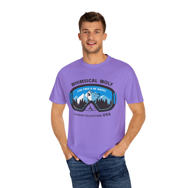 Whimsical Wolf Snow Goggles Comfort Color T-Shirt - Whimsical Wolf