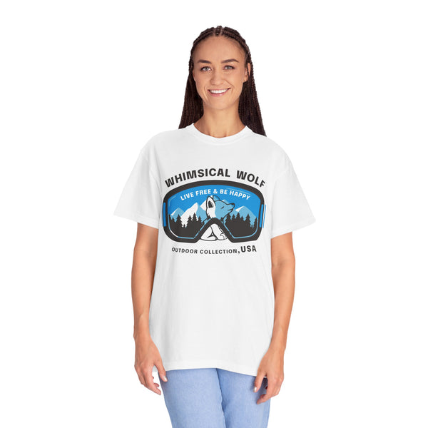 Whimsical Wolf Snow Goggles Comfort Color T-Shirt - Whimsical Wolf