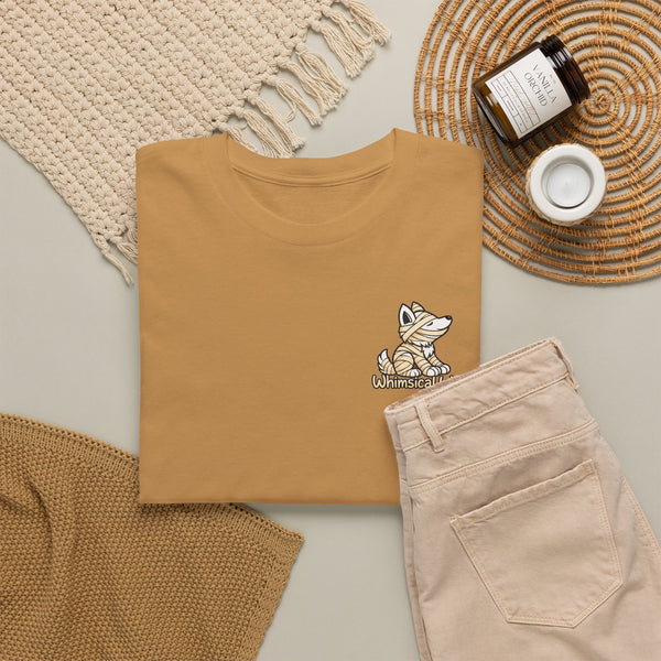 Whimsical Wolf Mummy Tee — Egyptian Pyramid Graphic T-Shirt