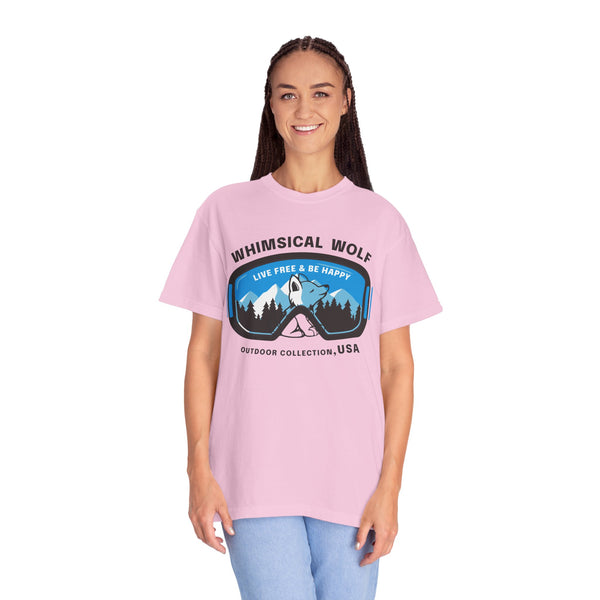 Whimsical Wolf Snow Goggles Comfort Color T-Shirt - Whimsical Wolf