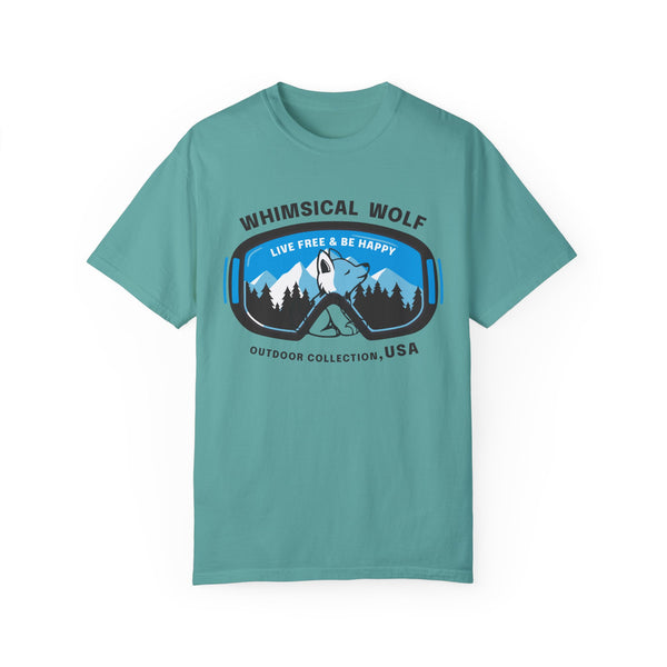 Whimsical Wolf Snow Goggles Comfort Color T-Shirt - Whimsical Wolf