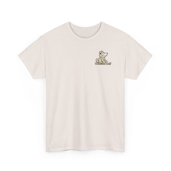 Whimsical Wolf Mummy Tee — Egyptian Pyramid Graphic T-Shirt
