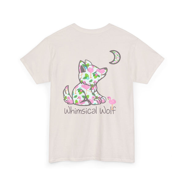 Flamingo Tropical Pattern Whimsical Wolf - Whimsical Wolf