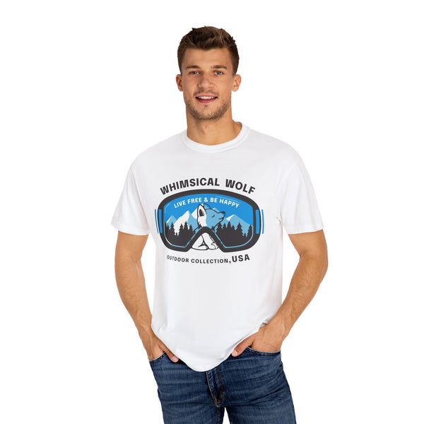 Whimsical Wolf Snow Goggles Comfort Color T-Shirt - Whimsical Wolf