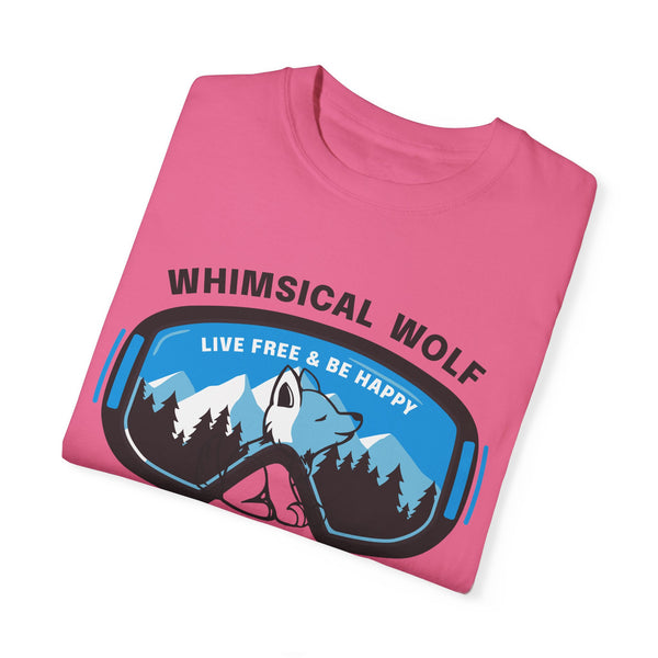 Whimsical Wolf Snow Goggles Comfort Color T-Shirt - Whimsical Wolf