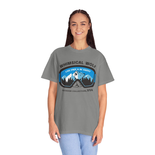 Whimsical Wolf Snow Goggles Comfort Color T-Shirt - Whimsical Wolf
