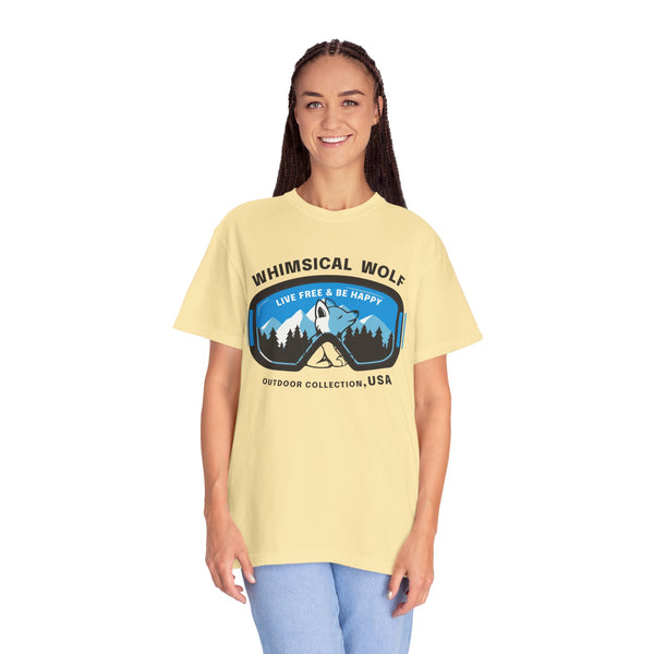 Whimsical Wolf Snow Goggles Comfort Color T-Shirt - Whimsical Wolf