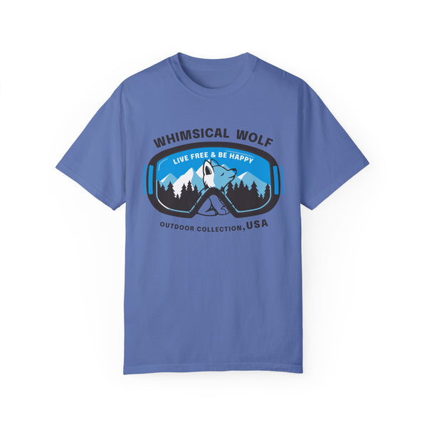 Whimsical Wolf Snow Goggles Comfort Color T-Shirt - Whimsical Wolf