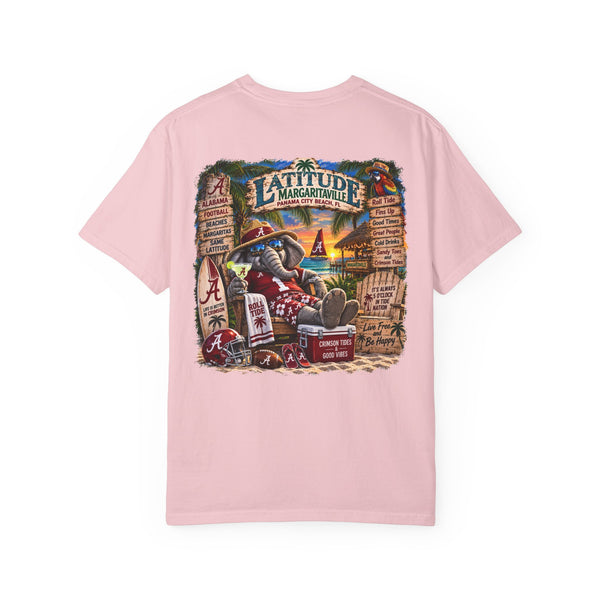 Margaritaville Latitude Beach Scene T-Shirt — ‘University of Alabama’ Souvenir