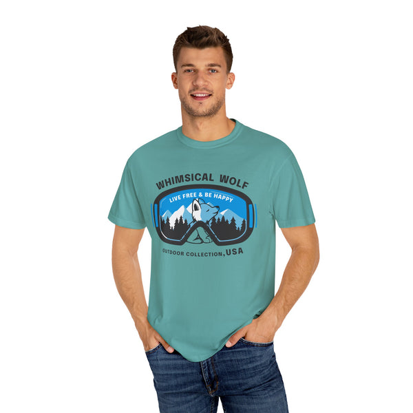 Whimsical Wolf Snow Goggles Comfort Color T-Shirt - Whimsical Wolf