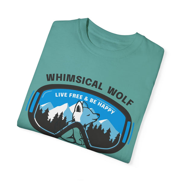 Whimsical Wolf Snow Goggles Comfort Color T-Shirt - Whimsical Wolf