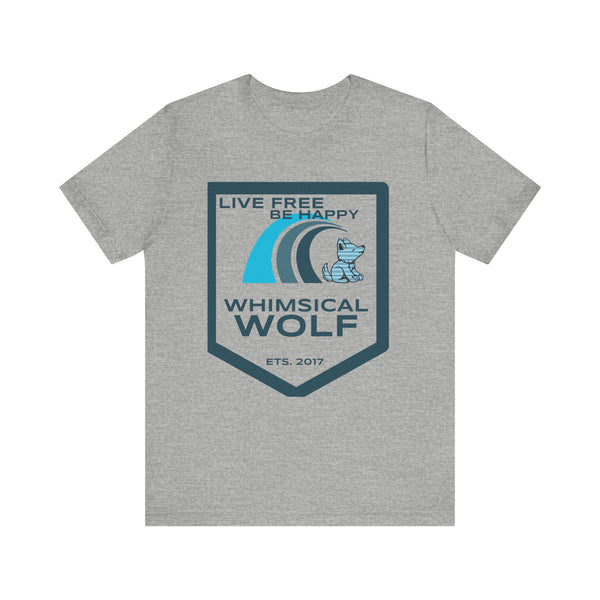 Blue Surf Badge Design - Whimsical Wolf