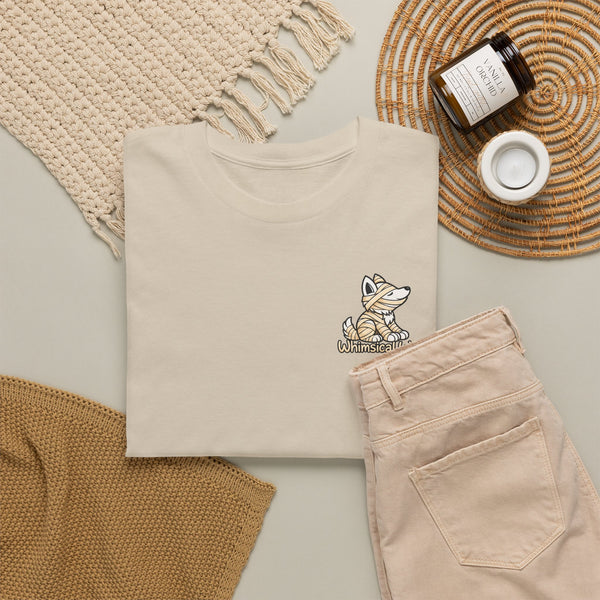 Whimsical Wolf Mummy Tee — Egyptian Pyramid Graphic T-Shirt