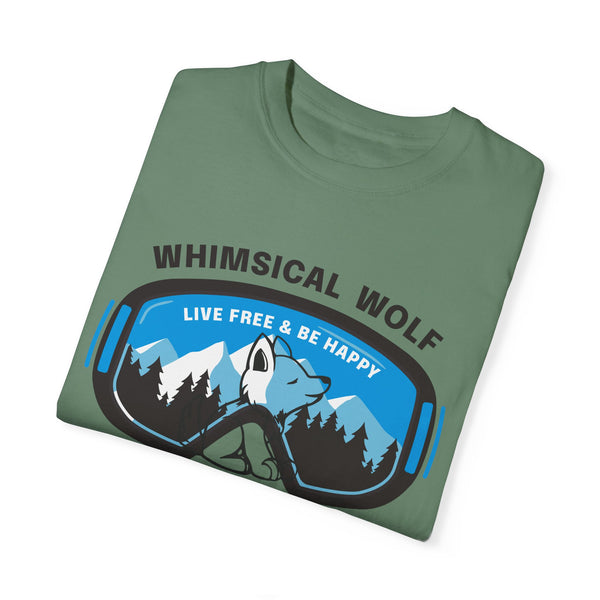 Whimsical Wolf Snow Goggles Comfort Color T-Shirt - Whimsical Wolf