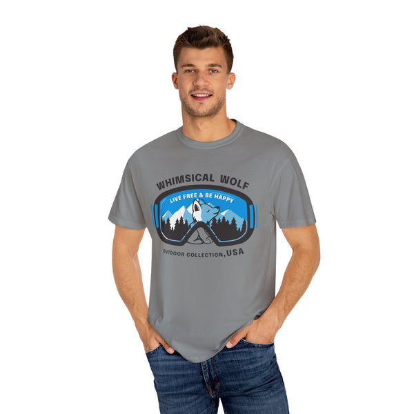 Whimsical Wolf Snow Goggles Comfort Color T-Shirt - Whimsical Wolf