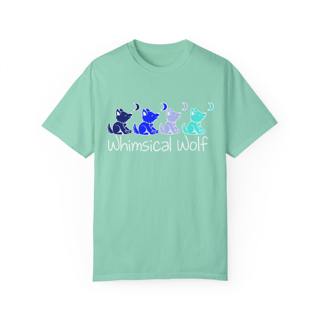 4 Shades of Blue Whimsical Wolf