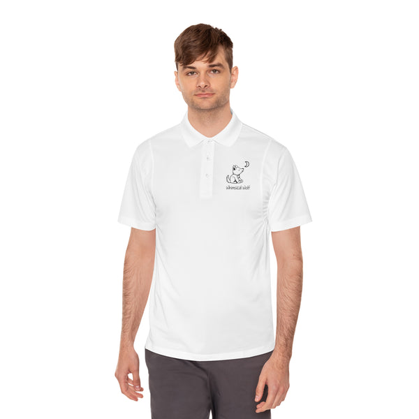 Whimsical Men's Sport Polo Shirt - Whimsical Wolf