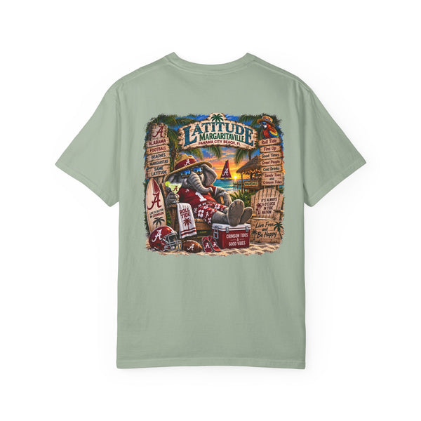 Margaritaville Latitude Beach Scene T-Shirt — ‘University of Alabama’ Souvenir - Whimsical Wolf