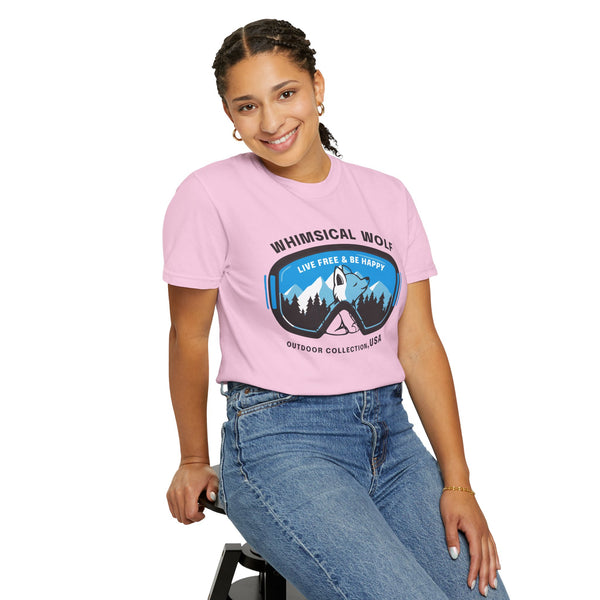 Whimsical Wolf Snow Goggles Comfort Color T-Shirt - Whimsical Wolf