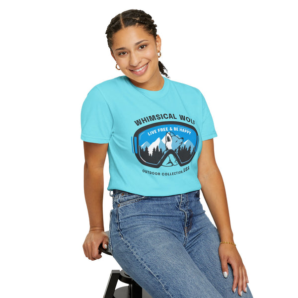 Whimsical Wolf Snow Goggles Comfort Color T-Shirt - Whimsical Wolf