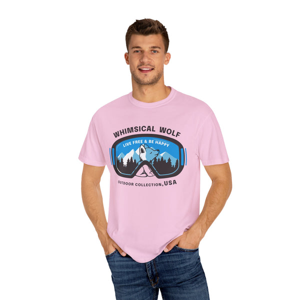Whimsical Wolf Snow Goggles Comfort Color T-Shirt - Whimsical Wolf
