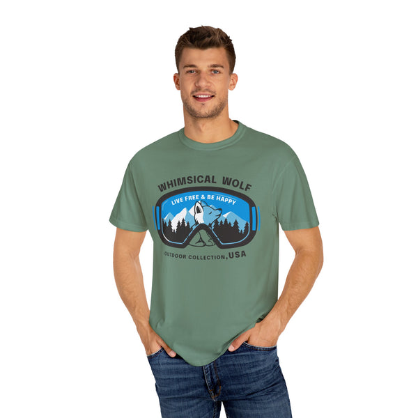 Whimsical Wolf Snow Goggles Comfort Color T-Shirt - Whimsical Wolf