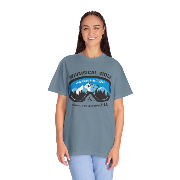 Whimsical Wolf Snow Goggles Comfort Color T-Shirt - Whimsical Wolf
