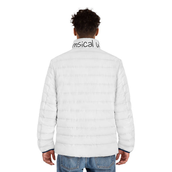 Whimsical Wolf Men's Puffer Jacket (AOP) - Whimsical Wolf