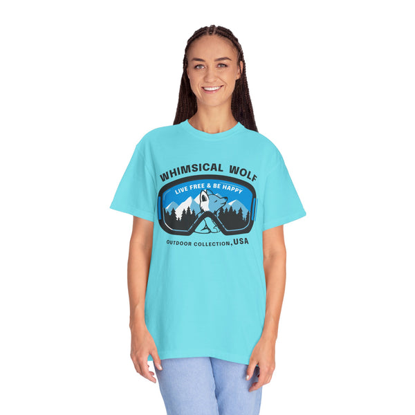 Whimsical Wolf Snow Goggles Comfort Color T-Shirt - Whimsical Wolf