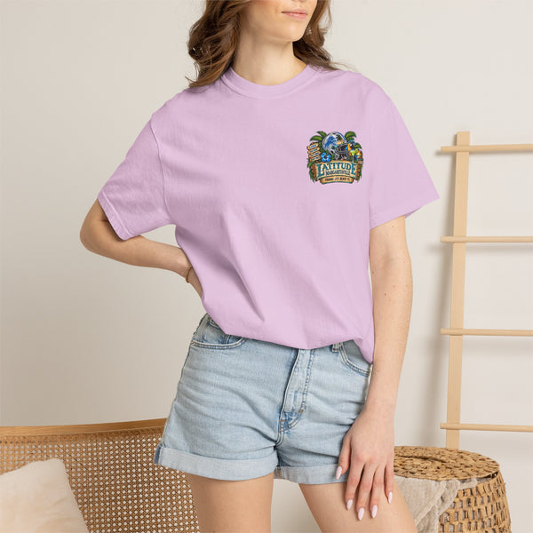 Detroit Lions Latitude Margaritaville Beach Football T-Shirt — Tropical Detroit Lions Fan Tee