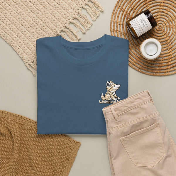 Whimsical Wolf Mummy Tee — Egyptian Pyramid Graphic T-Shirt