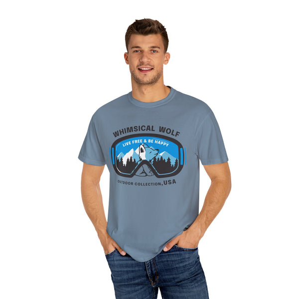 Whimsical Wolf Snow Goggles Comfort Color T-Shirt - Whimsical Wolf