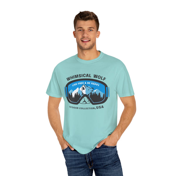 Whimsical Wolf Snow Goggles Comfort Color T-Shirt - Whimsical Wolf