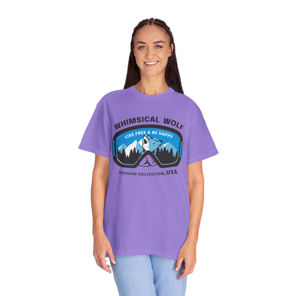 Whimsical Wolf Snow Goggles Comfort Color T-Shirt - Whimsical Wolf