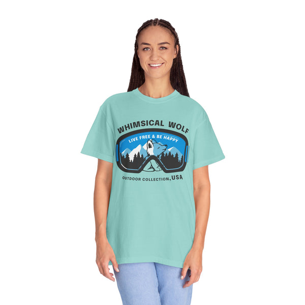 Whimsical Wolf Snow Goggles Comfort Color T-Shirt - Whimsical Wolf
