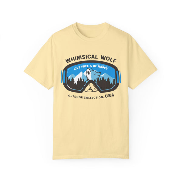 Whimsical Wolf Snow Goggles Comfort Color T-Shirt - Whimsical Wolf