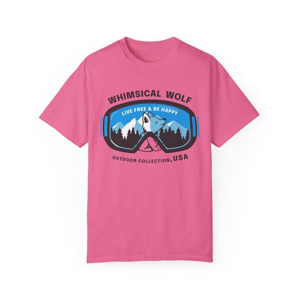 Whimsical Wolf Snow Goggles Comfort Color T-Shirt - Whimsical Wolf