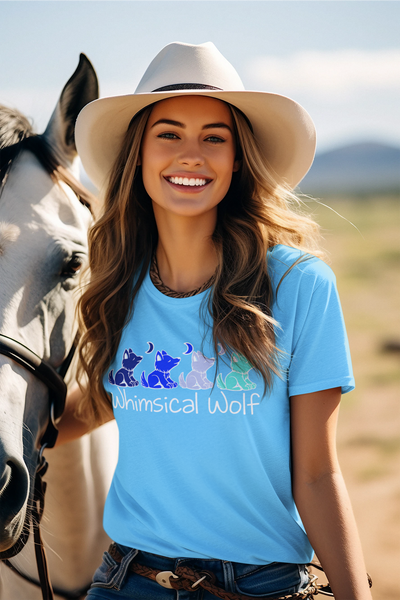 4 Shades of Blue Whimsical Wolf - Whimsical Wolf