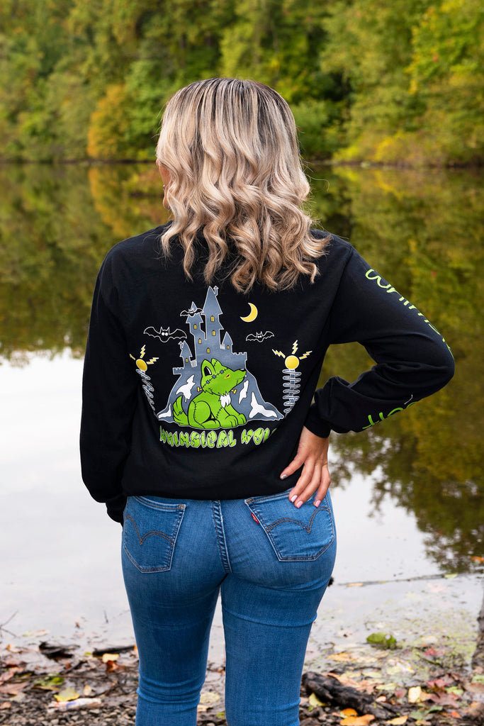 Black Frankenstein Halloween Long Sleeve Shirt