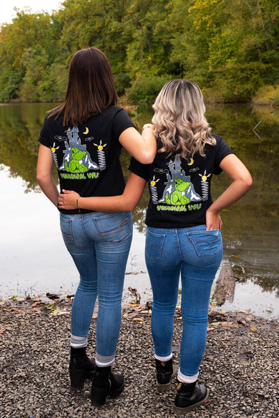 Black Frankenstein Halloween Short Sleeve Shirt - Whimsical Wolf