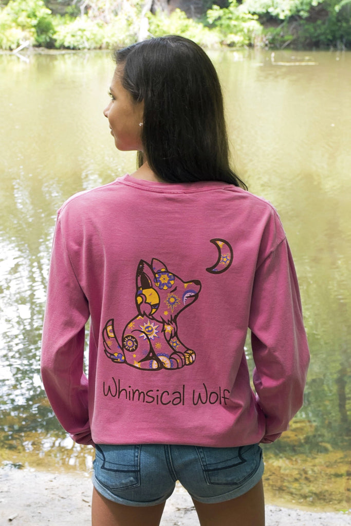 Fuchsia Long Sleeve with Celestial Pattern