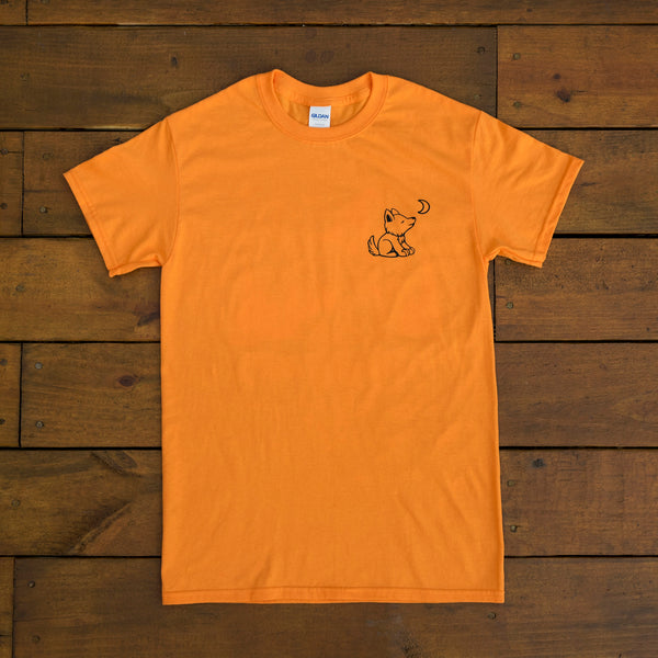 Orange Halloween Short Sleeve with Whimsical Wolf Witch design - Whimsical Wolf