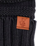 Grey Knit Cuffed Beanie - Whimsical Wolf