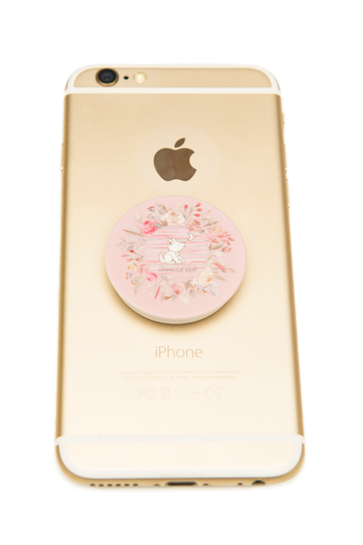 Rose Floral Wreath Phone Socket - Whimsical Wolf