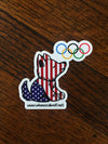 Patriotic Olympic Whimsical Wolf Pattern Sticker 2.5