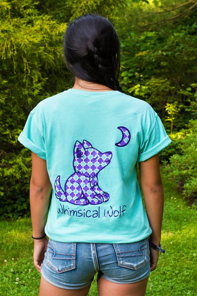 Island Reef Short Sleeve with Quatrefoil Pattern - Whimsical Wolf